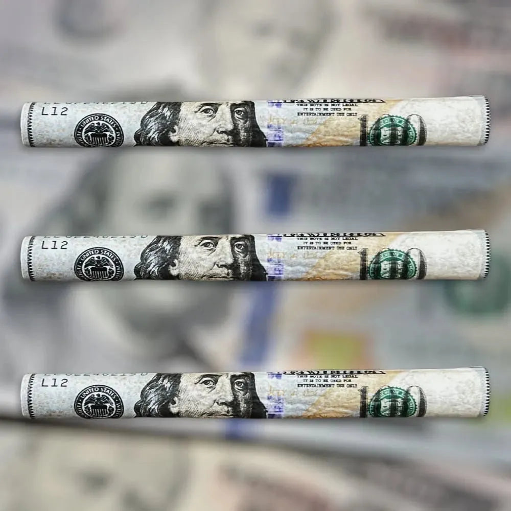 25 Pack of 100 Dollar Benny Hemp Wraps with Filter Tip, 2 gram Capacity, 100mm Length