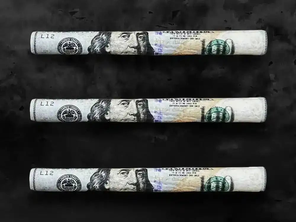 100 Dollar Benny Hemp Blunt Rolls with Filter Tip (3 - pack) - CaliGreenGold