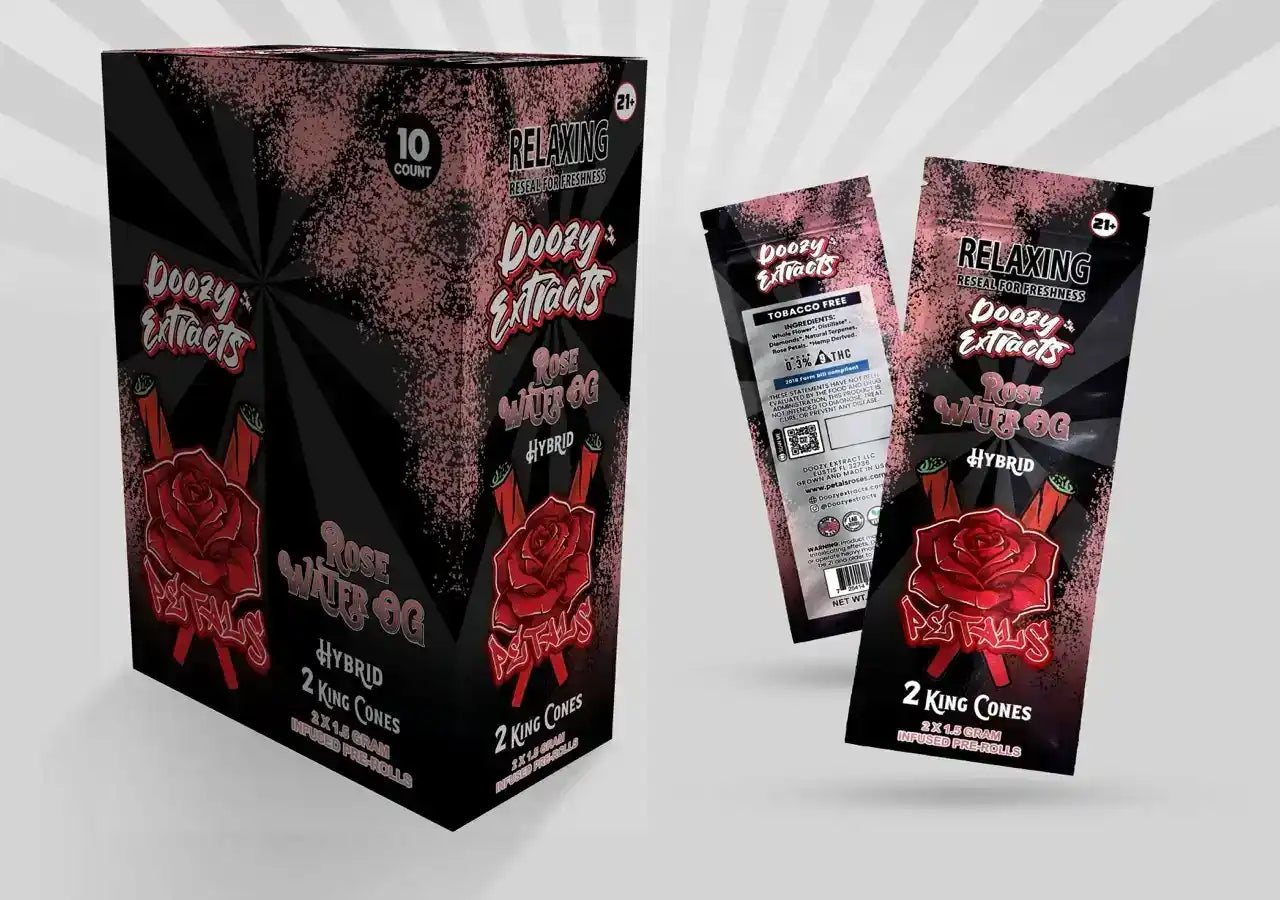Doozy Extracts x Petals THCA Diamond Rose King Prerolls - 2 Pack, , CaliGreenGold
