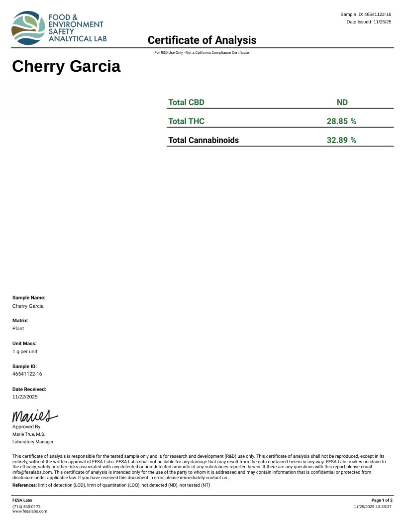 Cherry Garcia Exotic Indoor THCA Flower Hybrid - CaliGreenGold