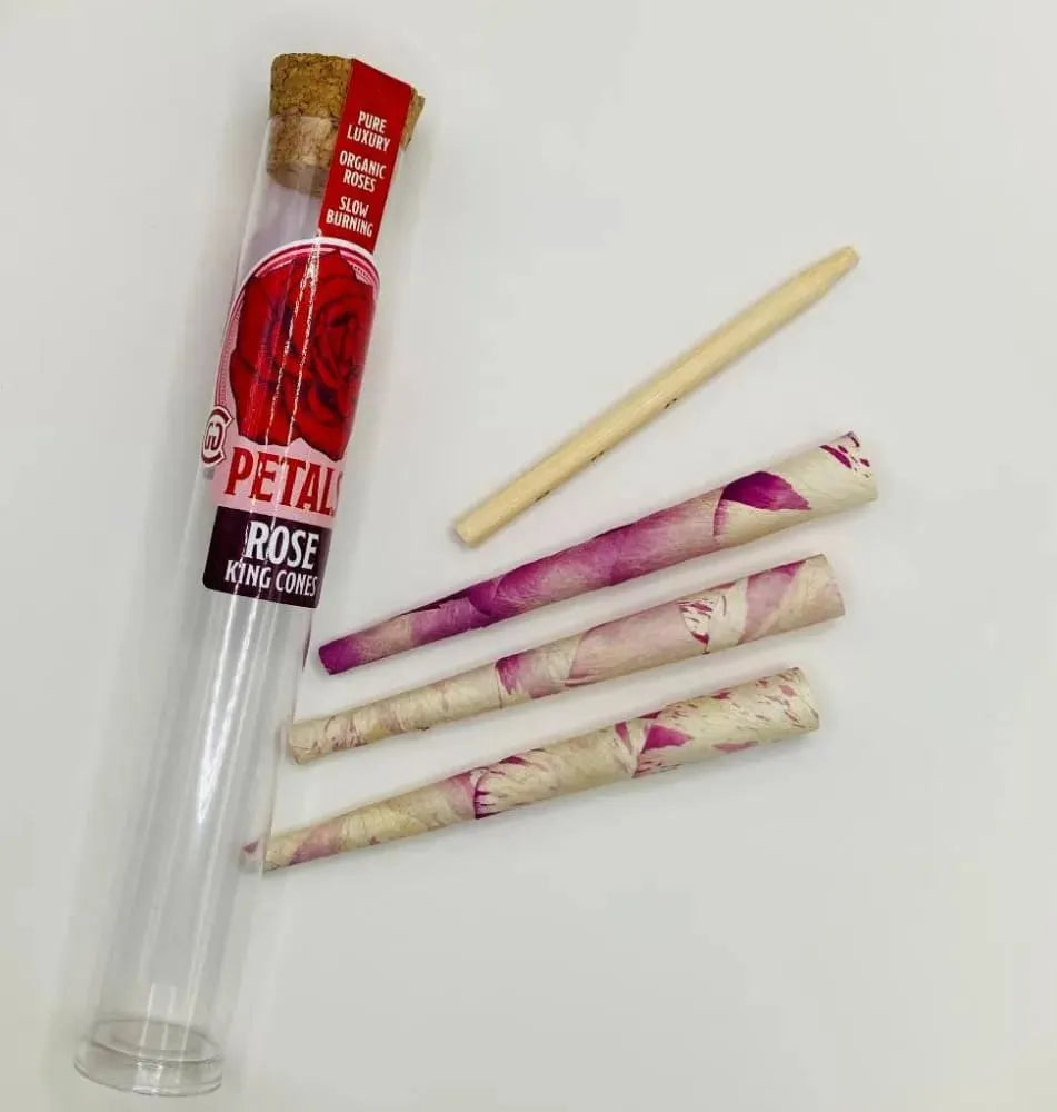3 Purple Rain Rose Petal Rolling Cones Handmade | Organic