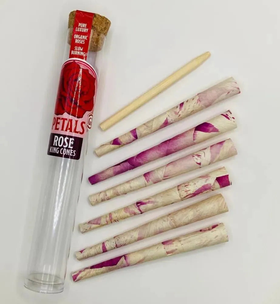 6 Purple Rain Hnadmade Organic Rose Petal Rolling Cones |
