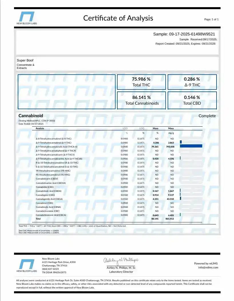 Super Boof - LIVE ROSIN - Sativa Exotic 90u T1 - CaliGreenGold