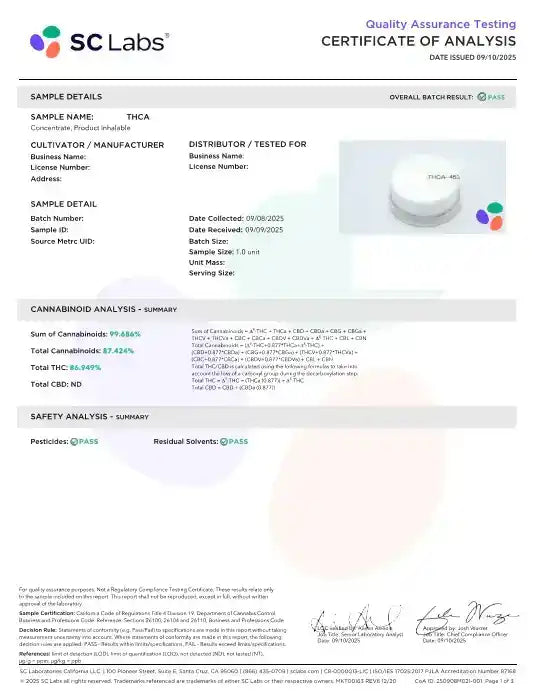 THCA Isolate - CaliGreenGold