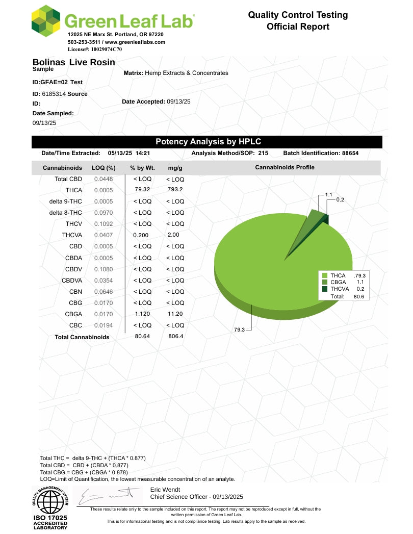Bolinas - LIVE ROSIN - 2g Sativa Premium T3