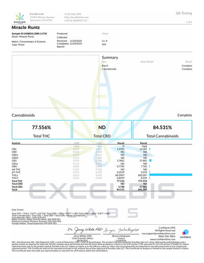 Miracle Runtz - LIVE ROSIN - Hybrid Top Shelf T2