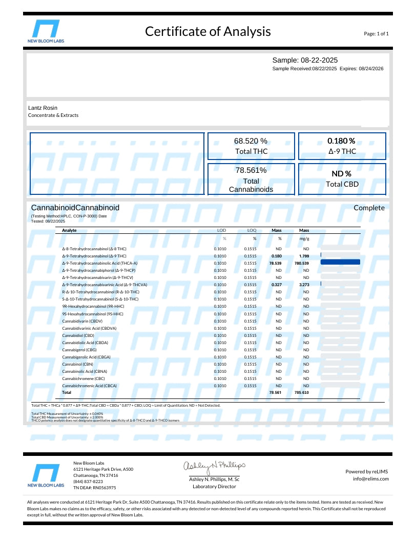 Lantz - LIVE ROSIN - 2g Hybrid Exotic 90u T1
