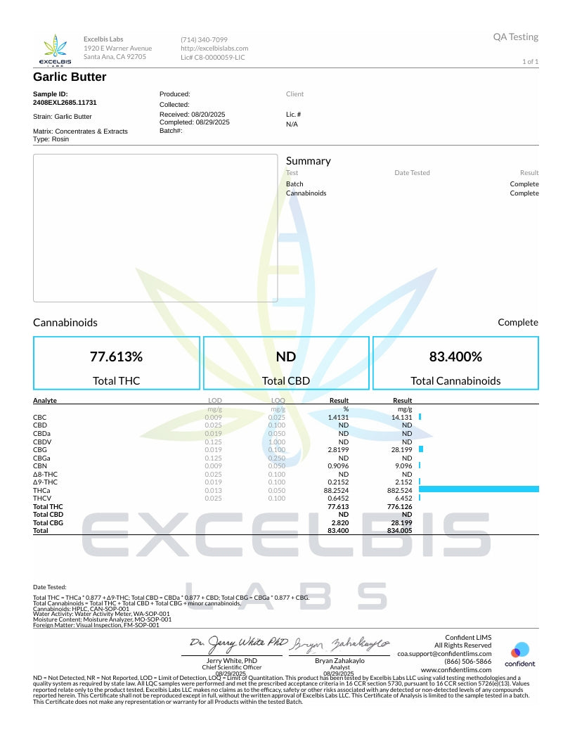 Garlic Burger - LIVE ROSIN - 2g Indica Premium T3