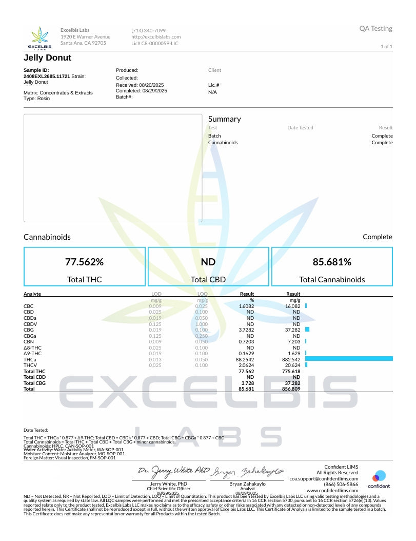 Jelly Donut - LIVE ROSIN - 2g Indica Premium T3