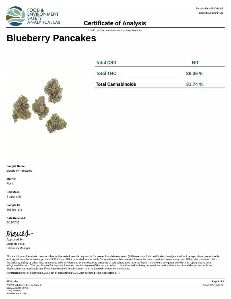 Blueberry Pancakes High THCA Flower Indica - CaliGreenGold