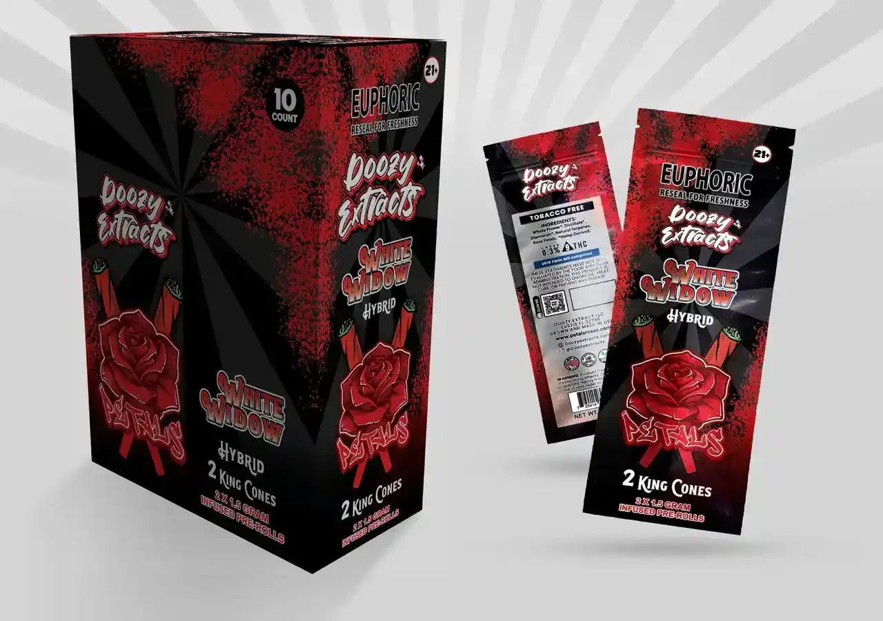 Doozy Extracts x Petals THCA Diamond Rose King Prerolls - 2 Pack, , CaliGreenGold