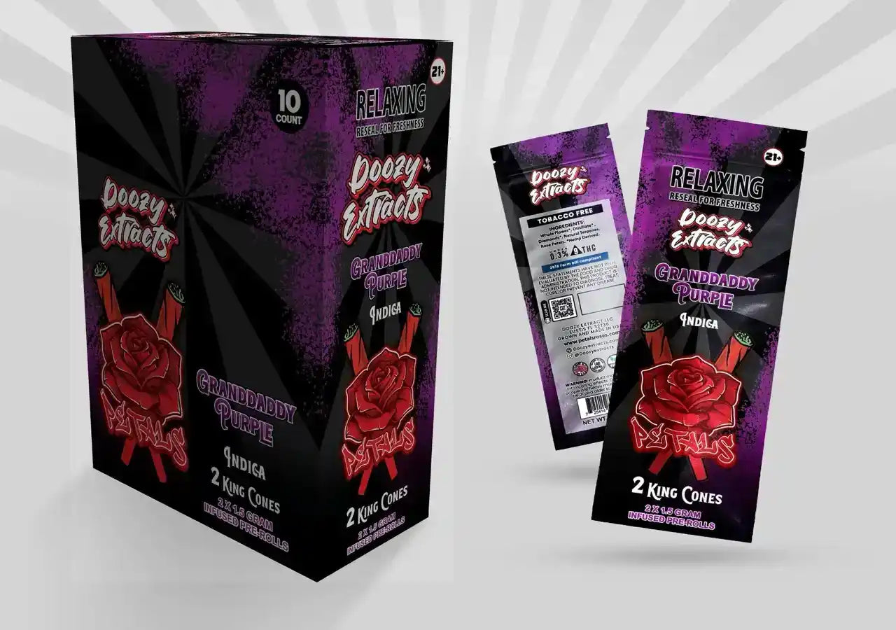 Doozy Extracts x Petals THCA Diamond Rose King Prerolls - 2 Pack, , CaliGreenGold