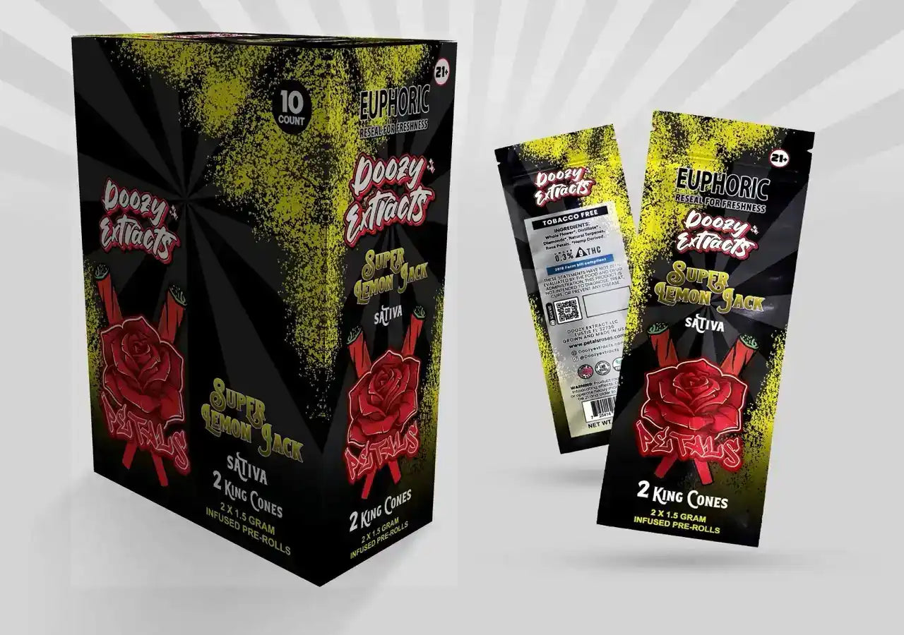Doozy Extracts x Petals THCA Diamond Rose King Prerolls - 2 Pack, , CaliGreenGold