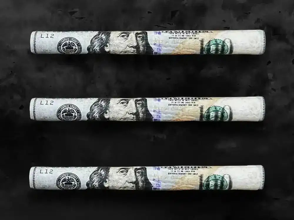 3 Pack of 100 Dollar Benny Hemp Wraps with Filter Tip - 2 gram Capacity - 100mm