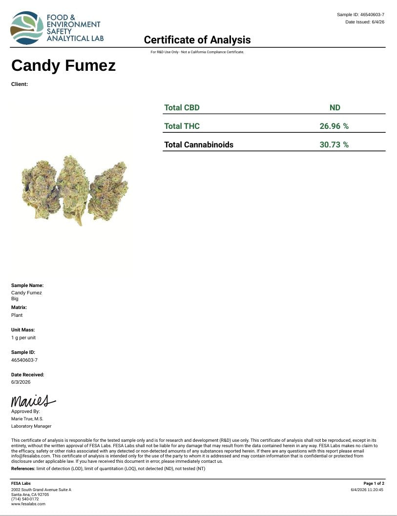 Candy Fumez THCA Flower – Indoor Top Shelf Hybrid | CaliGreenGold - CaliGreenGold