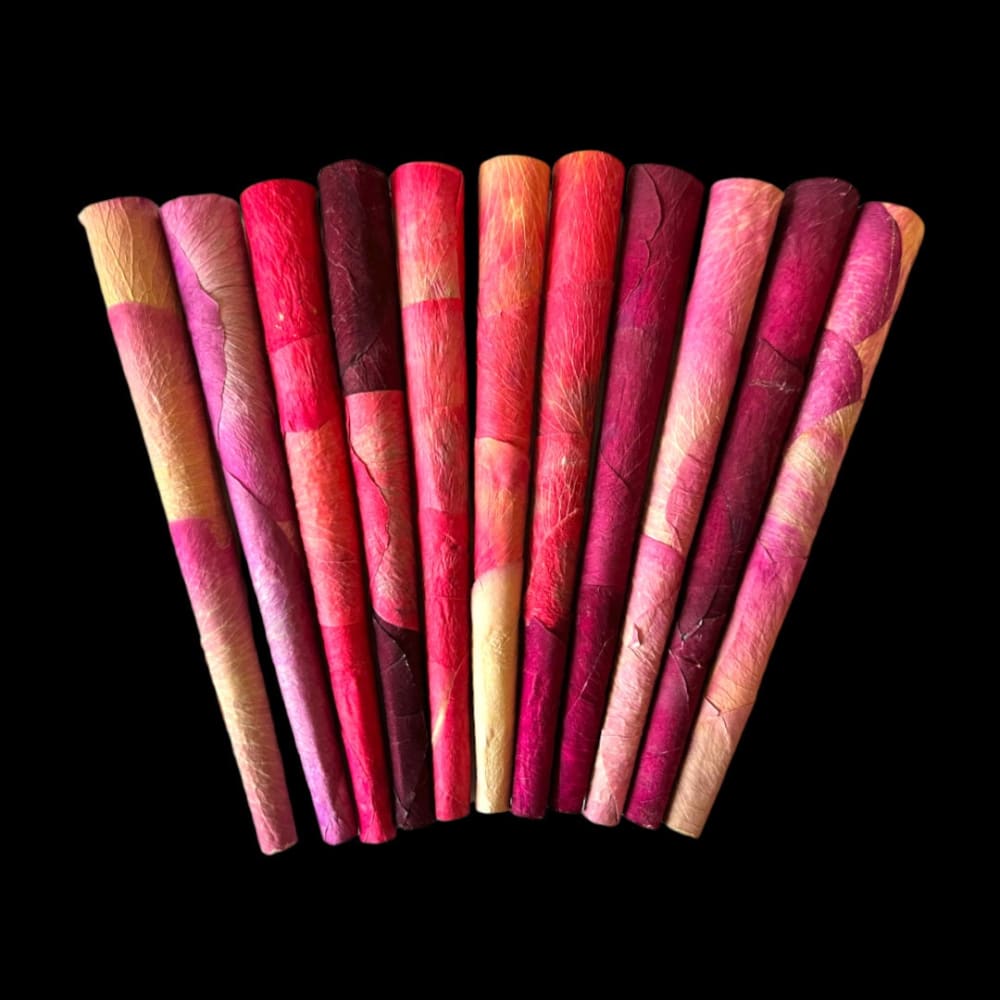6 King Size Red Rose Petal Preroll Cones With Filter l Natural