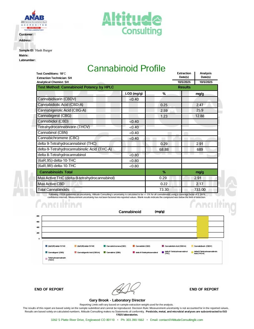 Hash Burger - HASH - Hybrid Static Full Melt T1 - CaliGreenGold