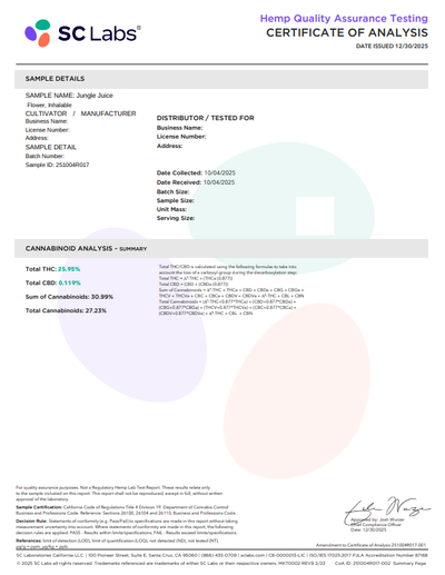 Jungle Juice High THCA Flower Hybrid, HYBRID, CaliGreenGold