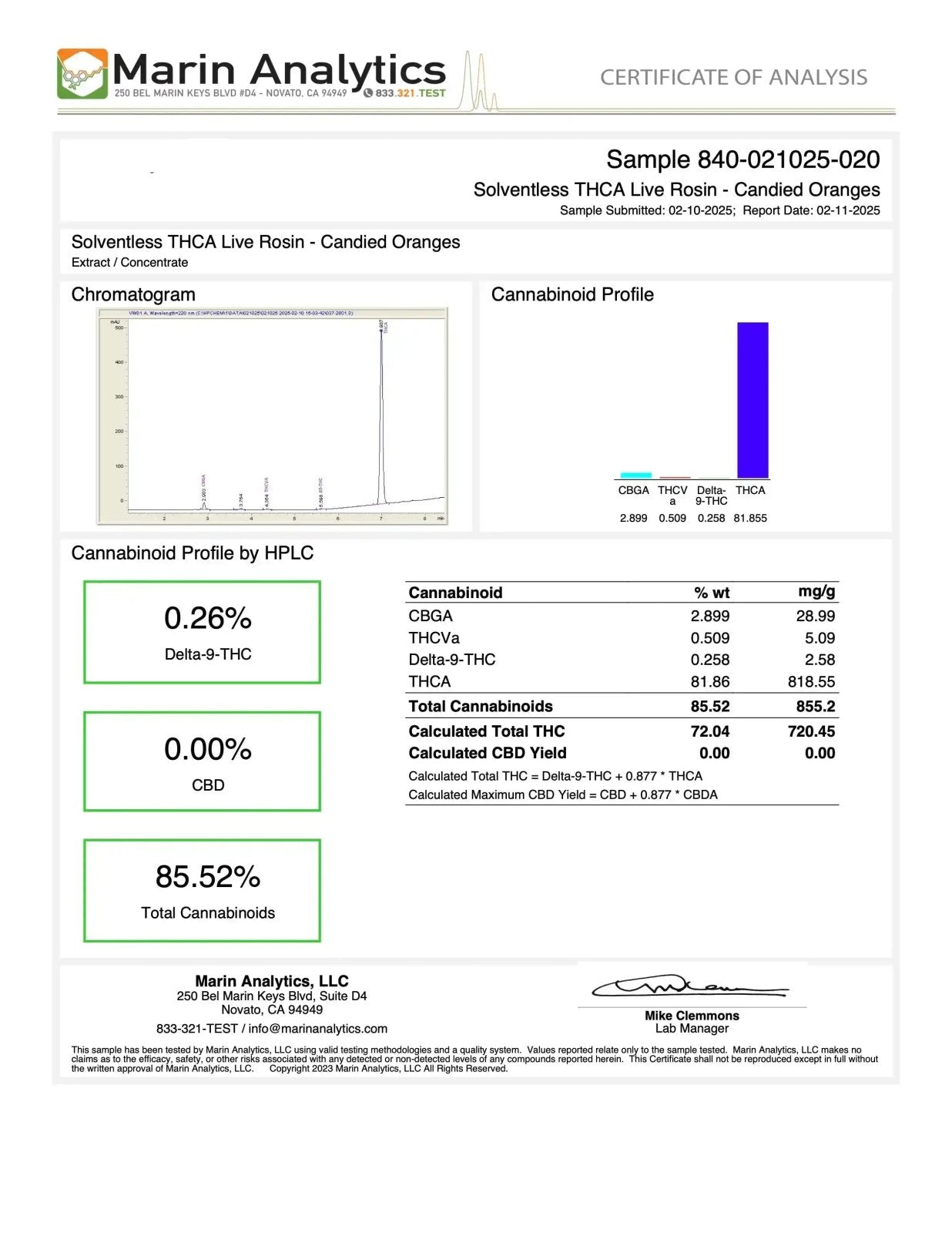 LIVE ROSIN - Candied Oranges Sativa 2g Exotic 90u T1 - CaliGreenGold