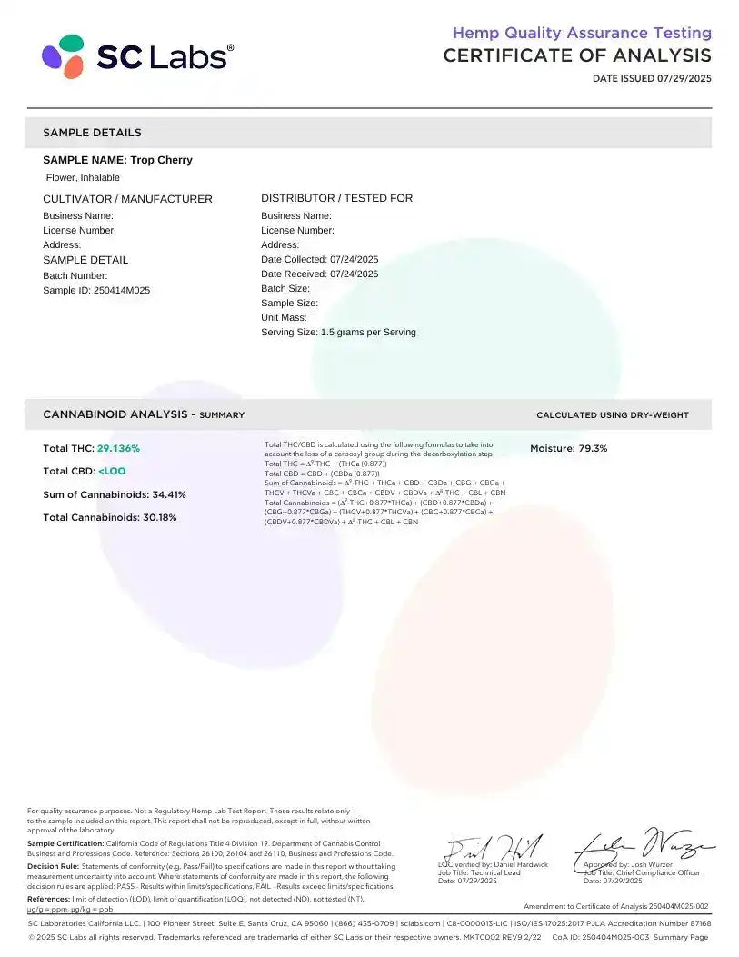 Tropicana Cherry Exotic Flower Sativa - CaliGreenGold