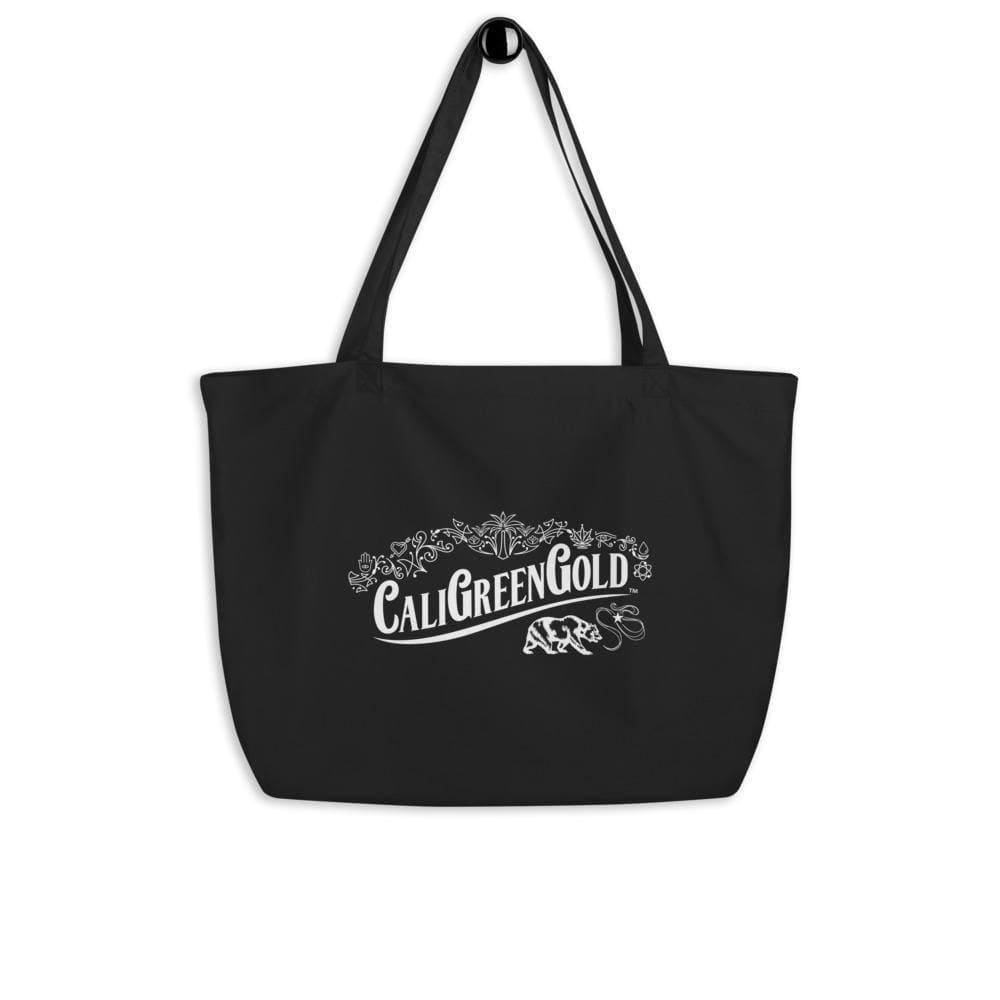 Large Organic CaliGreenGold Tote Bag [Black/White Logo] - CaliGreenGold