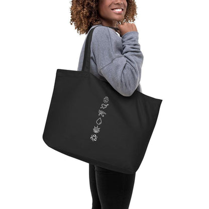 Large Organic CaliGreenGold Tote Bag [Black/White Logo] - CaliGreenGold